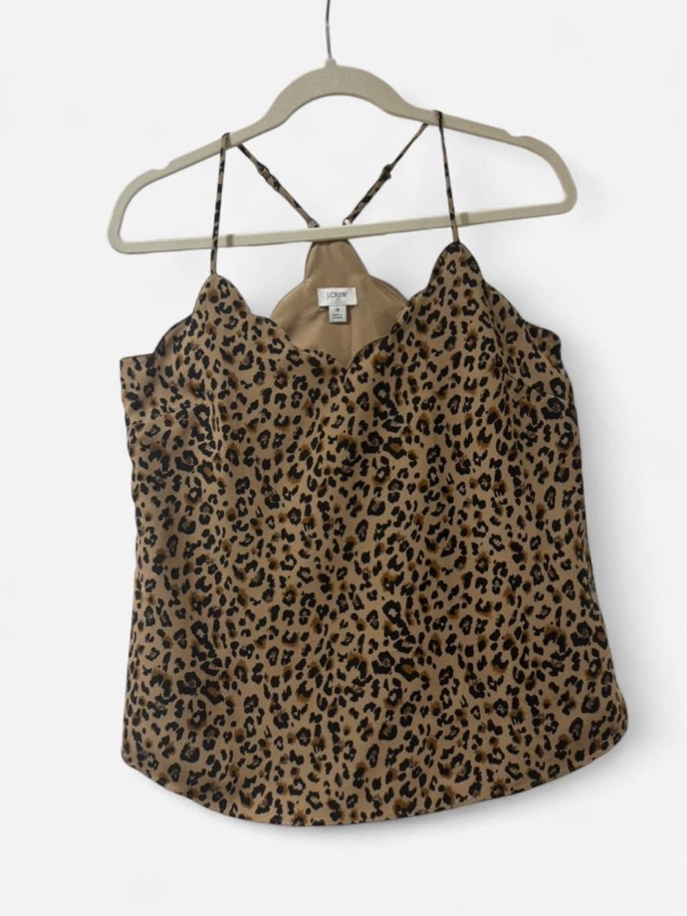 J.Crew leopard print cami top scalloped V-neck Size 4